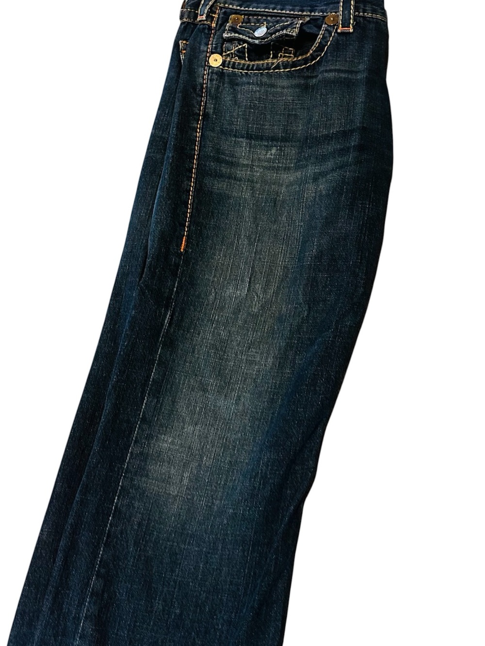 True Religion Red and Navy Label Denim Jeans